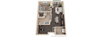 One bedroom floorplan layout