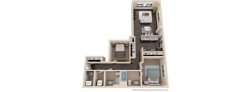 One bedroom floorplan layout