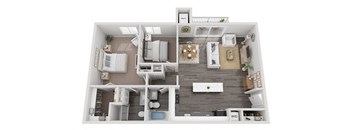 a1 floor plan  1 bedroom with 2 baths  1192 square feet