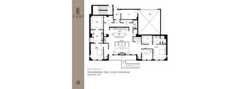 A floor plan of a Split Rock two bedroom den with a 2.5 bath penthouse.