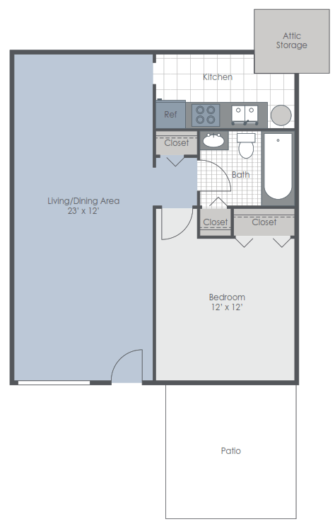 One bedroom floor plan