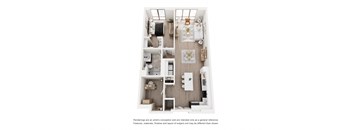 A5 one bedroom 3D floor plan