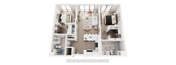 3D floor plan of the B1B unit