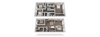 a stylized 3d floor plan of a 2100 sq ft house