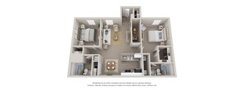 The Warwick floor plan 1050 sft