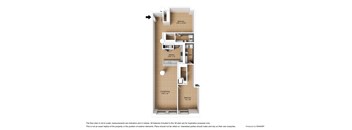 A floor plan of a property with a kitchen, living room, and bedrooms.