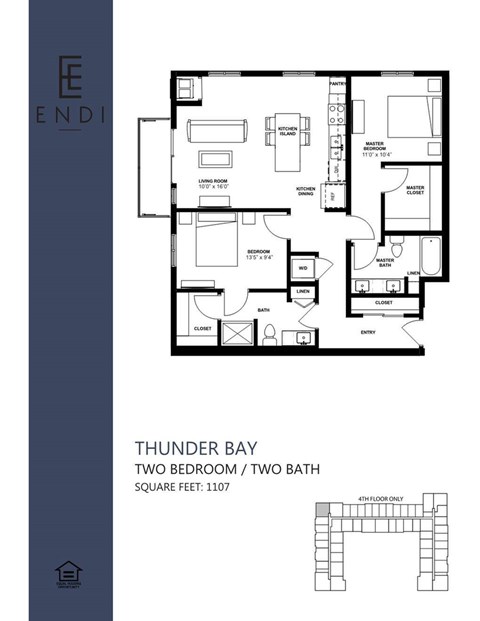 A floor plan for a Thunder Bay property with two bedrooms and two bathrooms.
