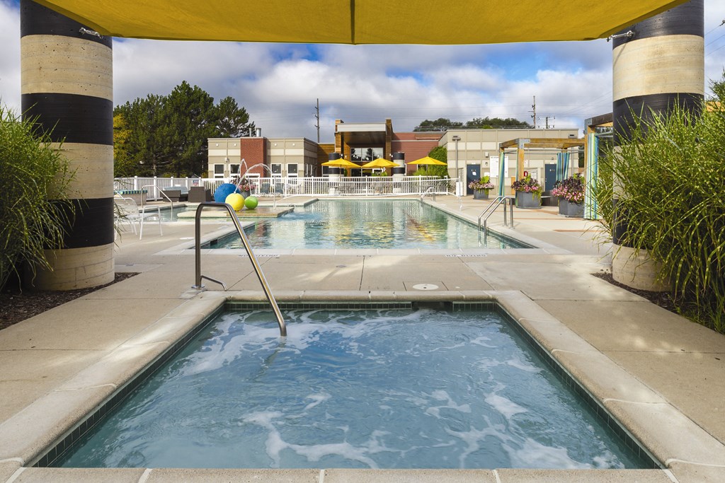the swimming pool at the resort on falls church at Village Club of Rochester Hills, Michigan, 48317