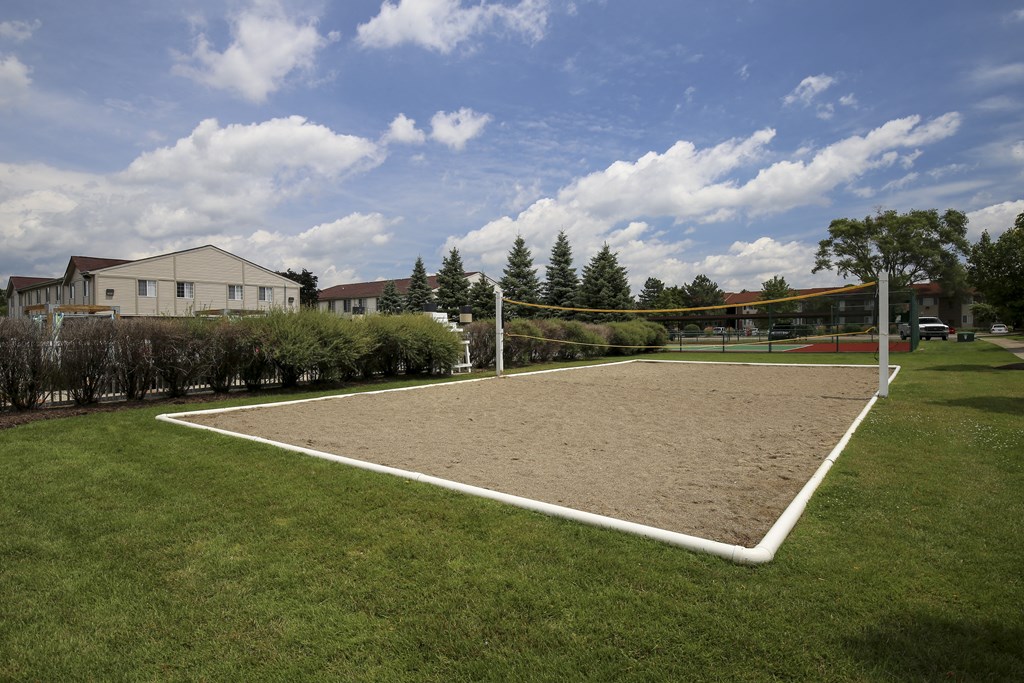 the volleyball court at Village Club of Rochester Hills, Shelby Township, MI 48317