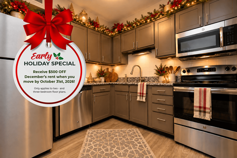 A holiday special offer for a $500 discount on a move by December 31st, 2026.