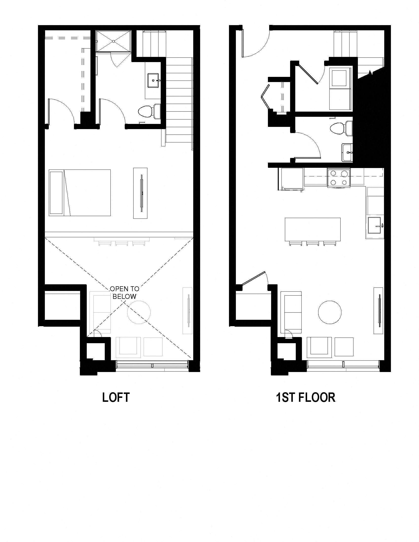 Lofts in Ann Arbor - Loft Unit H One Bedroom at The George, Ann Arbor, 48104