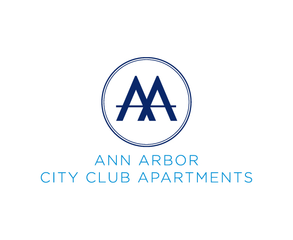 A logo with a circle around the letter A and text below it at Ann Arbor City Club, Ann Arbor, Michigan, 48104