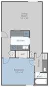 One bedrdoom floorplan layout