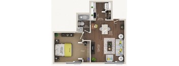 Floor Plan A2 AFF at City Club Apartments Lafayette Park, Detroit, Michigan