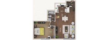 Floor Plan A3 AFF at City Club Apartments Lafayette Park, MI 48207