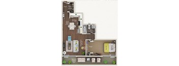 Floor Plan A4 at City Club Apartments Lafayette Park, Detroit, MI