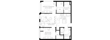 A black and white image of a floor plan for a home.