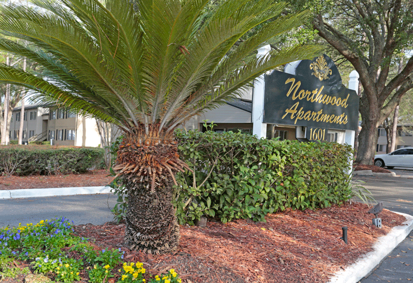 Monument sign at Northwood Apartments
