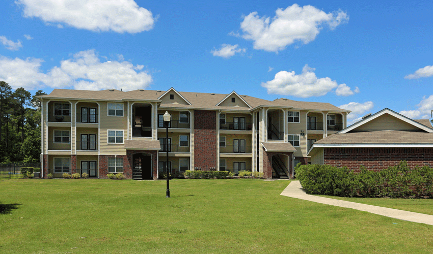 our apartments at the district feature a large lawn