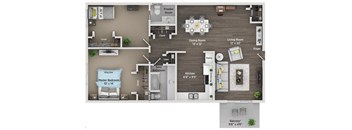 the floor plan of studio suite at Village Club of Royal Oak, Michigan