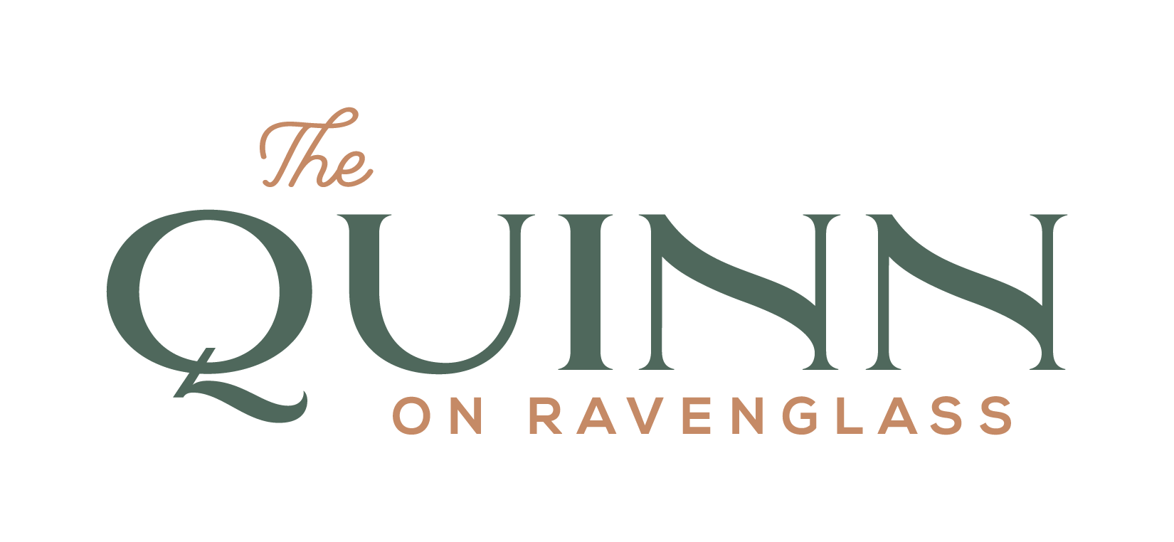 The Quinn on Ravenglass logo on a black background.