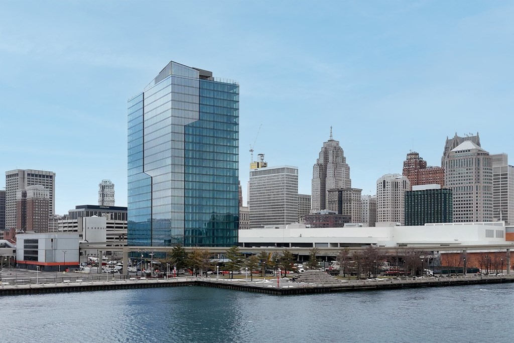 a view of the city from the harbor