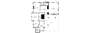 A black and white image of a house floor plan.