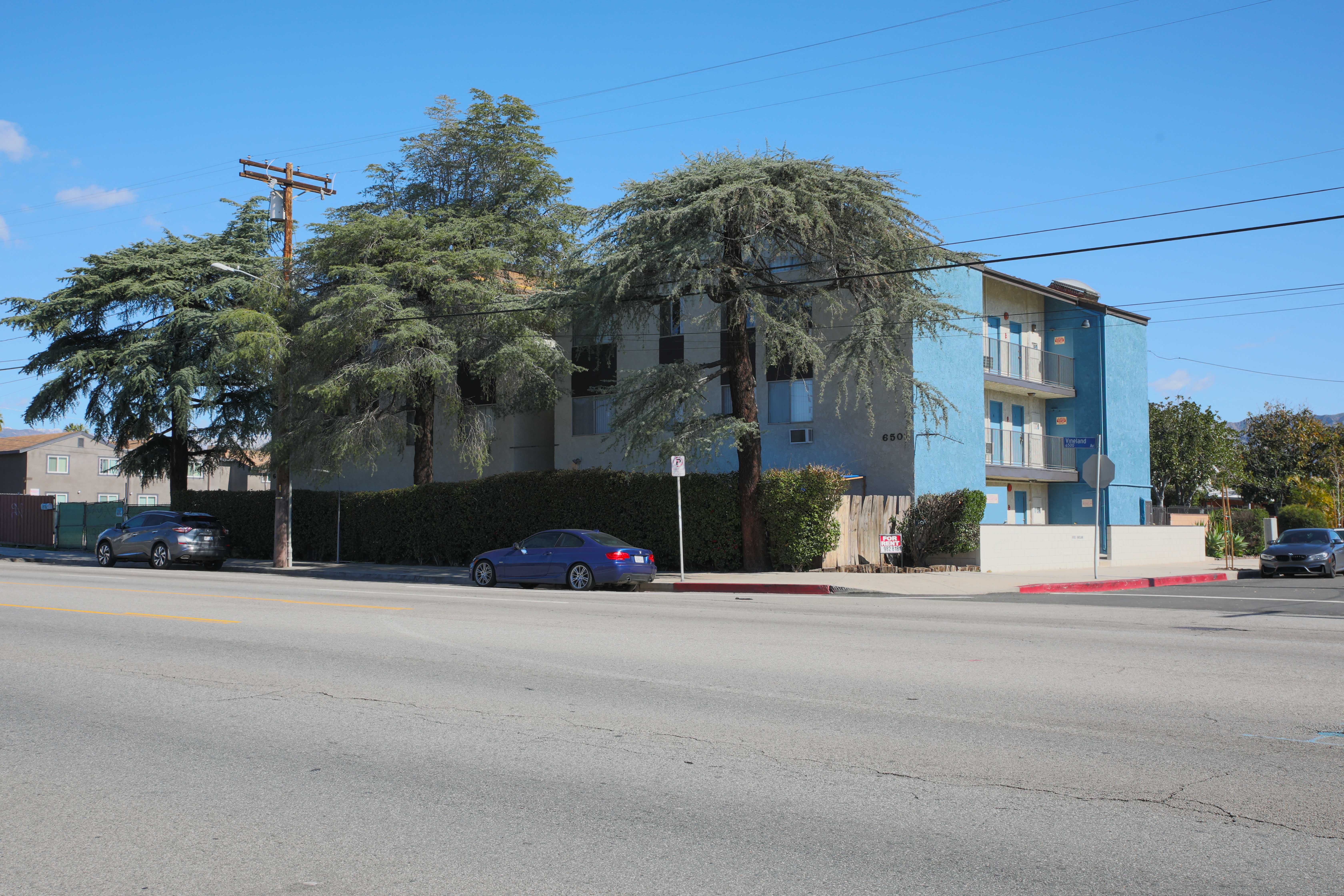Street view of the side of the building