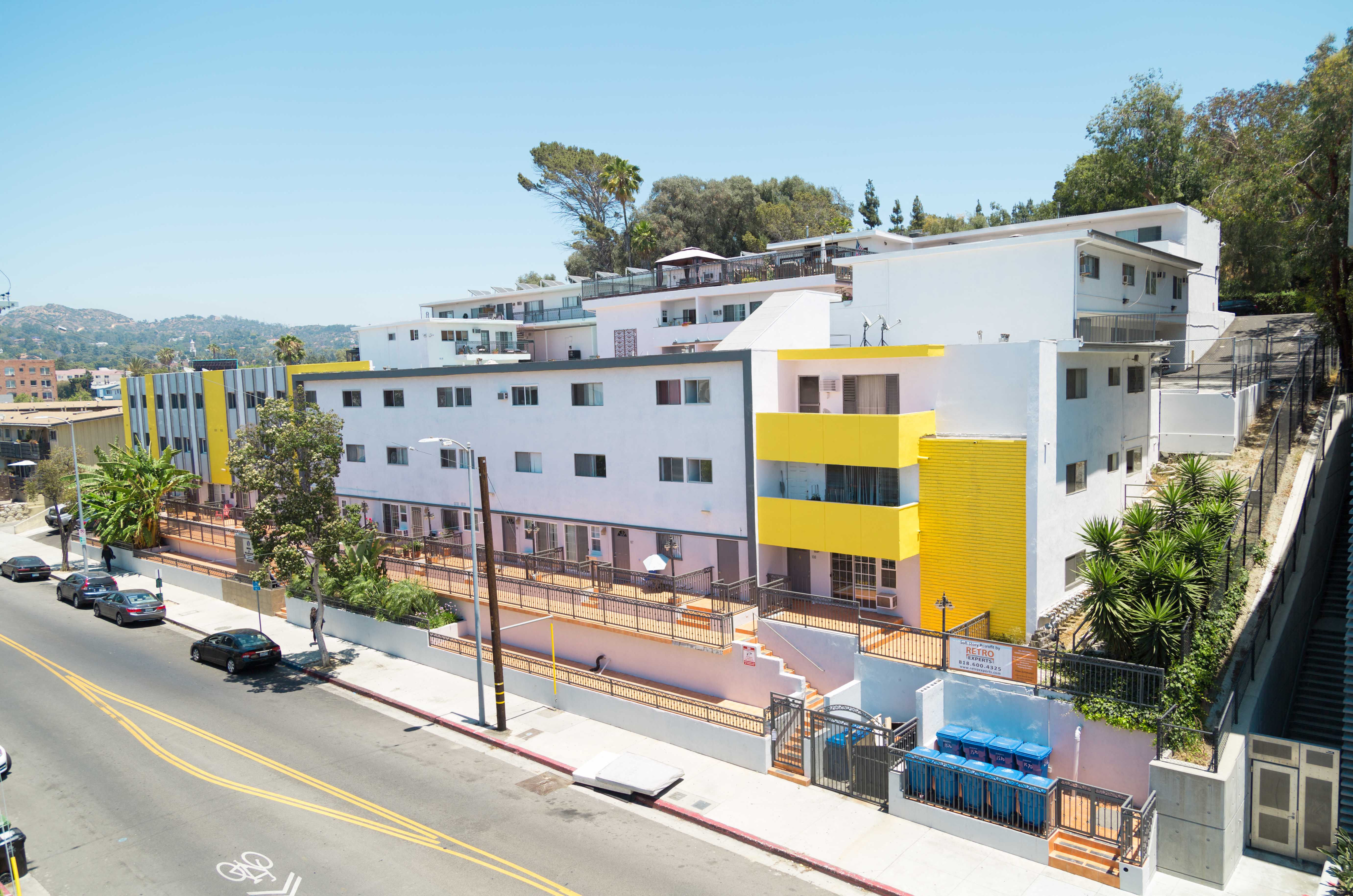 aerial view of the building with the main street included