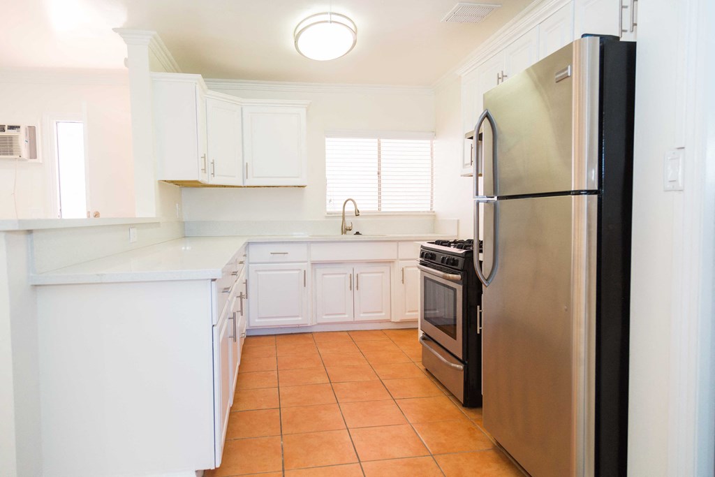 view of kitchen with fridge