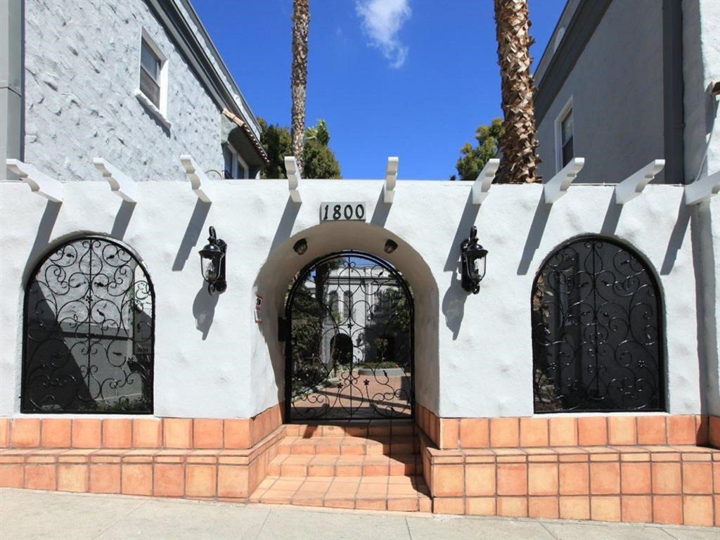 Front of building with tile stairway
