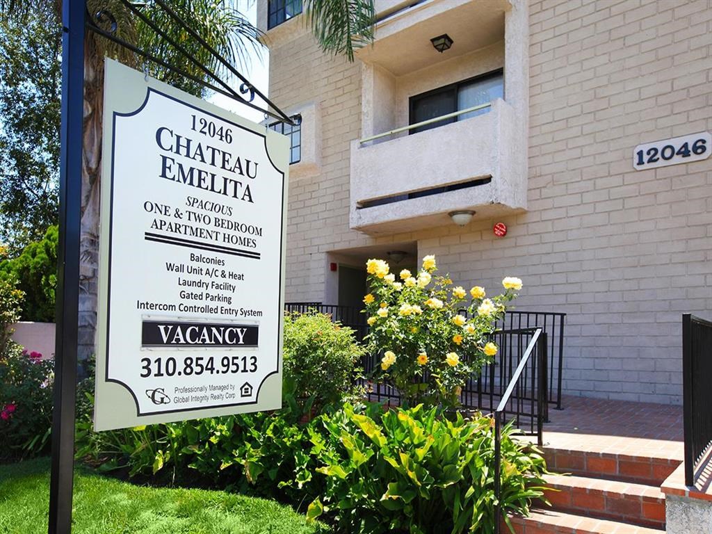 front of building with leasing sign