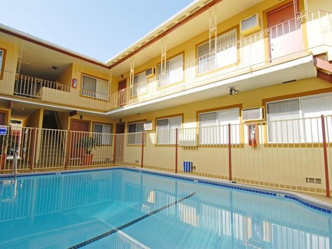 Pool and view of buildings