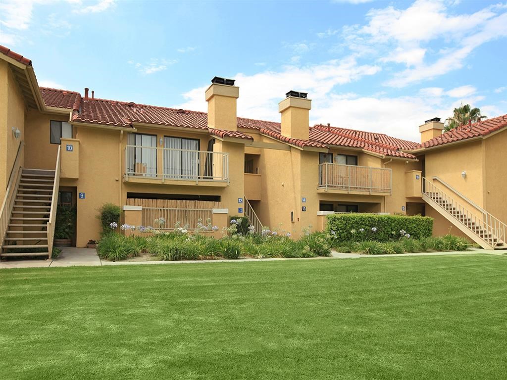 Outside of building with green grass