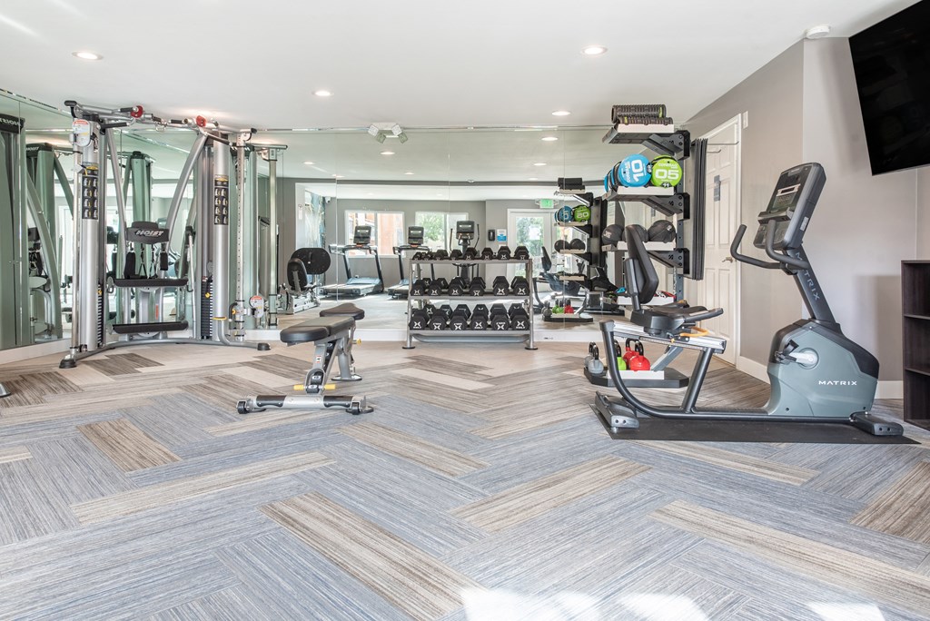Fitness center with strength equipment