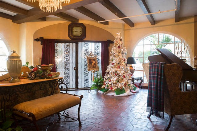 lobby with Christmas tree