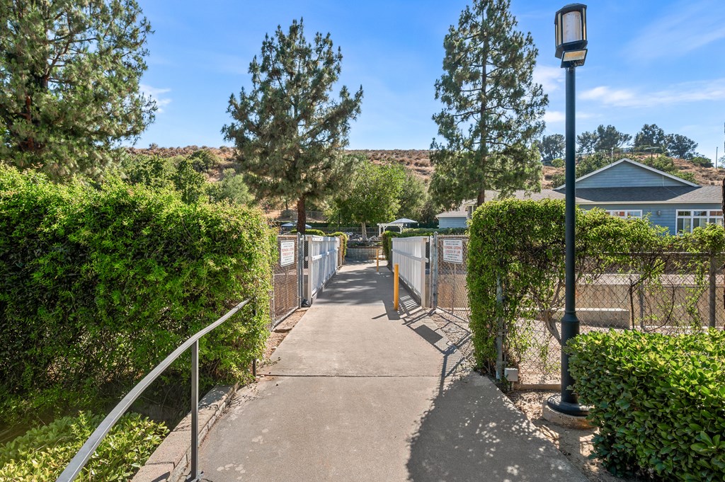 Walking bridge from apartment complex to tennis court