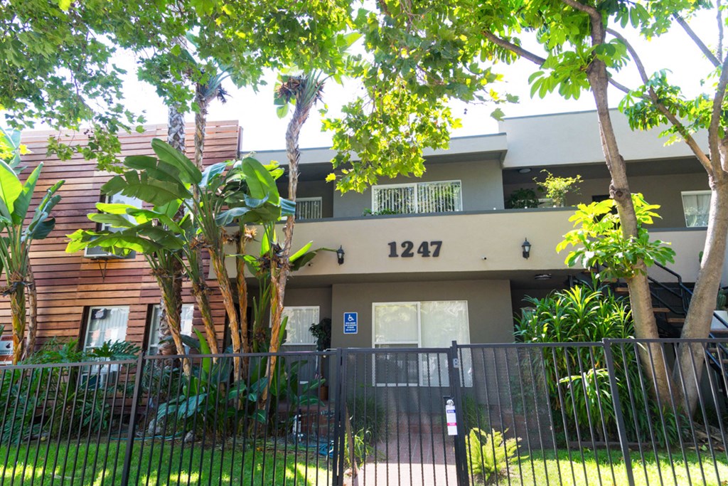 entrance with black gate