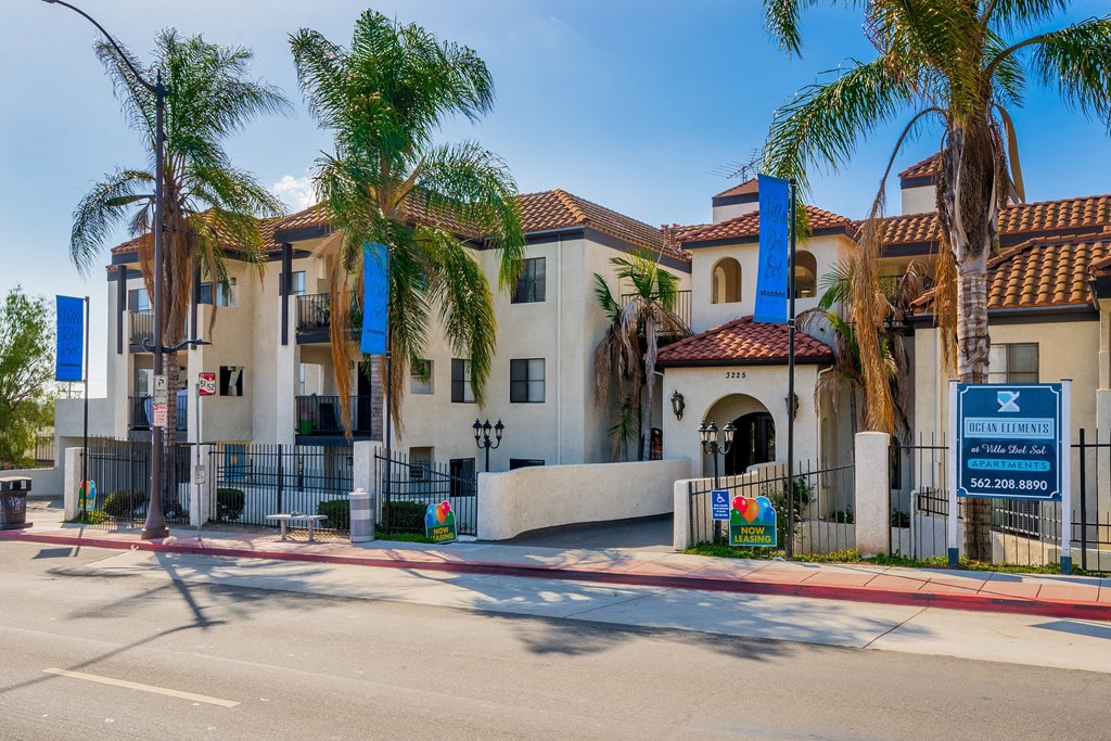 front of building with leasing signs