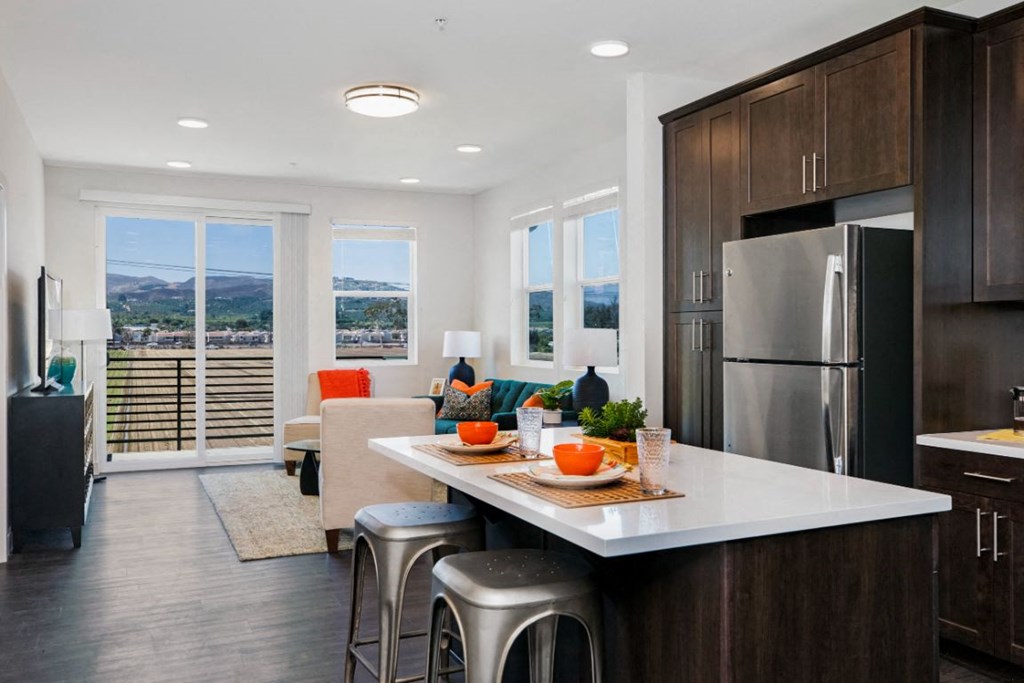 view of kitchen and view of open fields