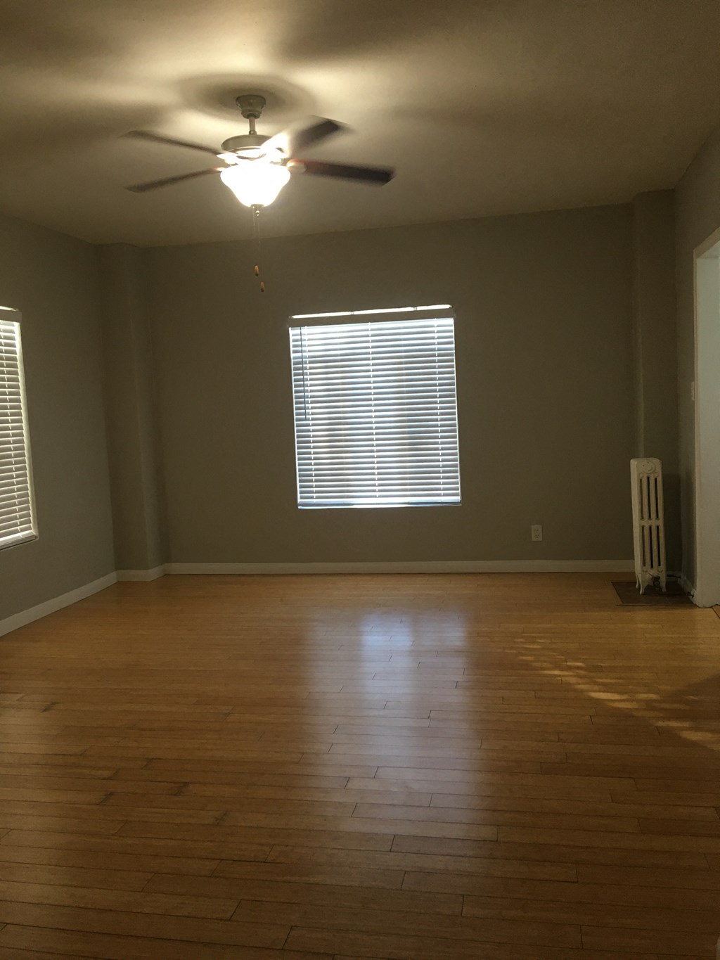 Empty Living room with hardwood floors and window