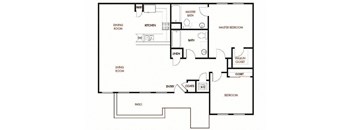 LIVE - WORK Plan 2 - 2 Bedroom 2 Bath - Ground Level Vaulted Ceilings
