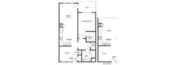 Plan 6 - 1 Bedroom and Den 1 Bath