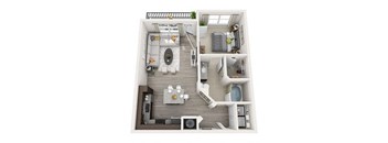 A1 737sqft floor plan at Pearce at Pavilion Luxury Apartments, Riverview, FL