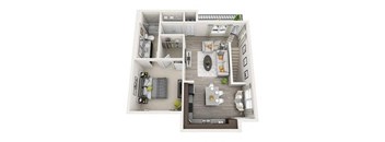 A2 825sqft floor plan at Pearce at Pavilion Luxury Apartments, Riverview, 33578