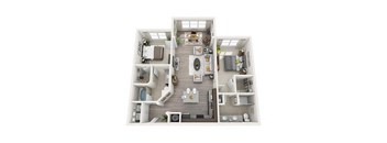B4 1184sqft floor plan at Pearce at Pavilion Luxury Apartments, Riverview, FL, Florida, 33578