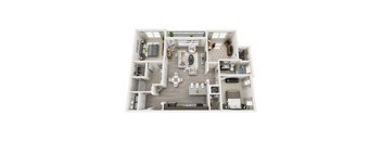 C1 1271sqft floor plan at Pearce at Pavilion Luxury Apartments, Florida
