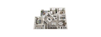 C2 1280sqft floor plan at Pearce at Pavilion Luxury Apartments, Florida, 33578