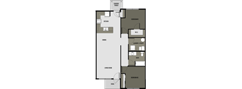 Floor Plan 2 (2 Bed, 1 Bath)