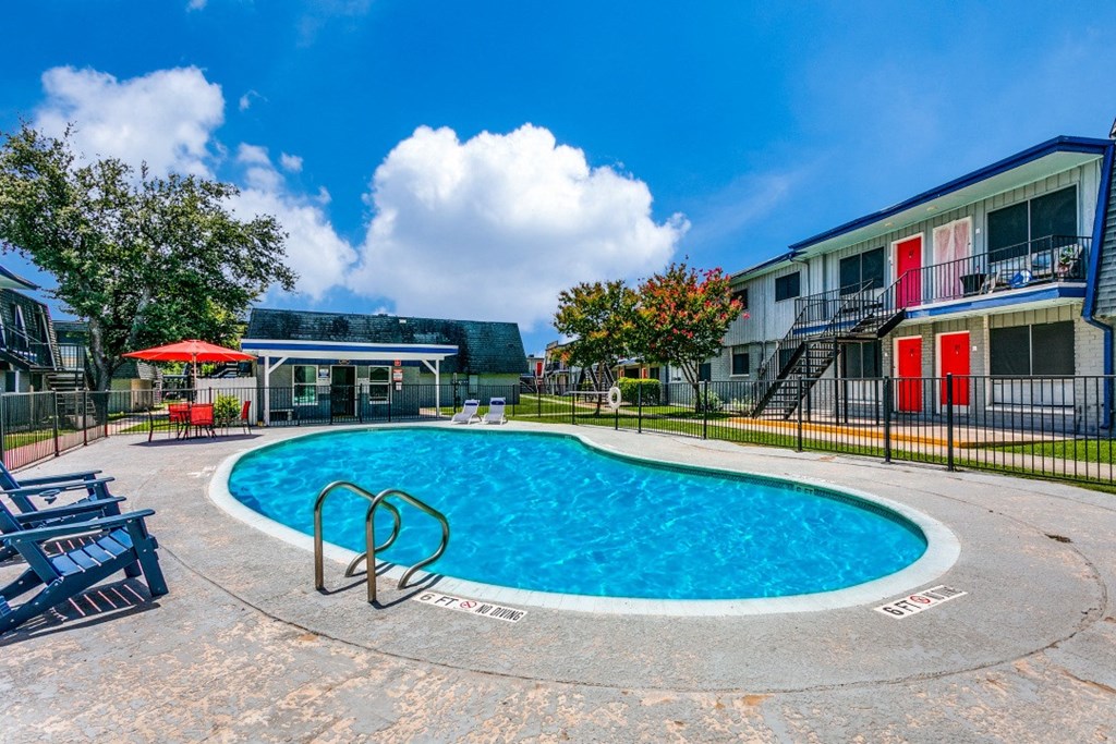 the swimming pool at our apartments
